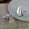 Silver Sail Boat Cufflinks on GalwayExplored.ie. Handcrafted Silver Yacht Sailing Cufflinks In Hallmarked 925 Silver