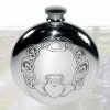 Claddagh Hip Flask Personalised with Presentation Box For Irish Wedding. Free engraving on our Claddagh Hip Flask.