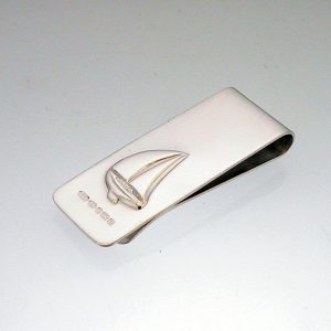 Silver Yacht Sailboat Money Clip. Can be personalised with engraved message.