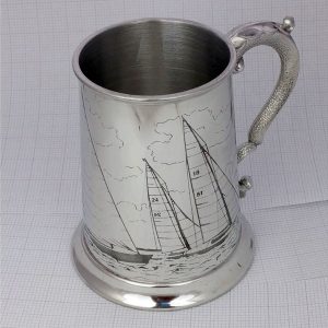 Sailing & Yachting Tankard - Ideal Sailing Prize. Personalised Sailing Tankard to Celebrate Sailing & Yachting on Galway Bay with GalwayExplored.ie